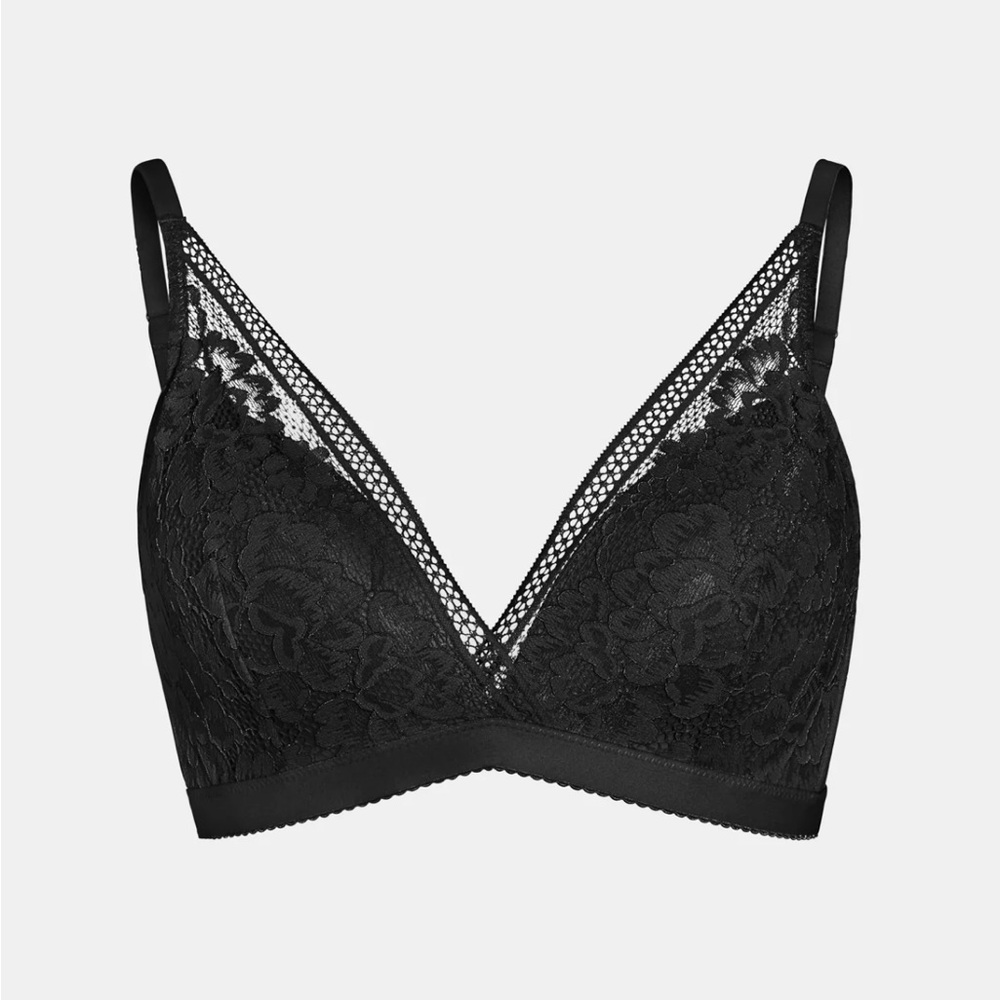 Knix Lace Deep V Black Bra